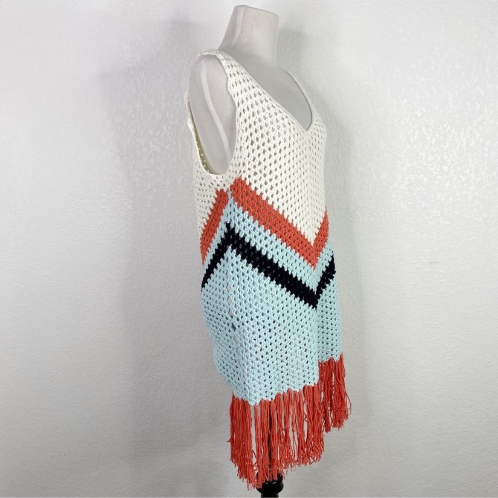 Handmade Cotton Fringe Multicolor Summer Crochet Dress - Picture 4 of 7